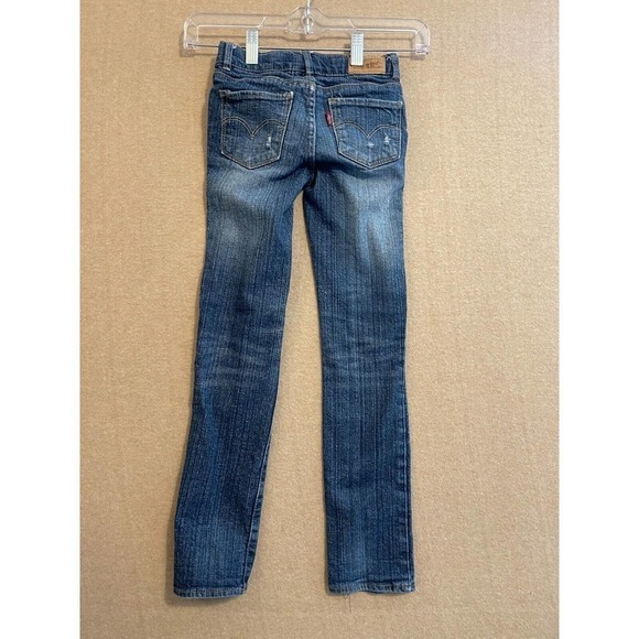 Levi's Jeans Girl's 7 Blue Denim Slim Straight Fit - Picture 7 of 10
